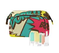 Cosmetic Bag 1970s Disco 1970s Disco Retro Grunge Graffiti(61) Essentials Cosmetic Travel Bags For Women Women Coin Purse for Travel Toiletry, 1970S disco retro grunge graffiti61, 10.2" x 5.9" x 6.7",
