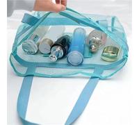 Cosmetic Bag 1Pc Lightweight Mesh Shower Bag with Quick Dry Technology Portable Toiletry Tote for Gym and Travel Outdoor Beach(Blue)