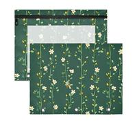 Cosmetic Bag Adorable 3 Hole Punch for 3 Rings Binder 2 Pack Teacher Storing School Students Teacher Supplies Green Daisy Flower and Bee