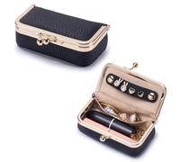 Cosmetic Bag Anti-Lost Shopping Solid Color Kiss Lock Coin Purse Mini Money Bag Anti-Splash Water Jewelry Storage Box Jewelry Storage(Black)