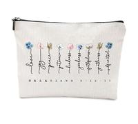 Cosmetic Bag, Christian Writing Make Up Bag for Women, Travel Toiletry Bag Made of Waterproof Material Organiser for Travel, Gym, Work