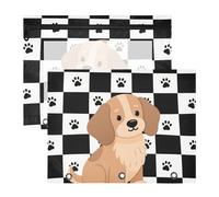 Cosmetic Bag Clear Pen Holder Case for 3 Rings Binder 2 Pack Students School Supplies Cute Dachshund Dog Black White Checkered