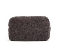 Cosmetic Bag Cosmetic Bag Makeup Bags Soft Velvet Teddy Velvet Cosmetic Storage Organizer Travel Toiletries Large Capacity Women Plush(Grey)