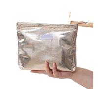 Cosmetic Bag Cosmetic Bag Portable Women Clutch Zipper Pouch Handbag Makeup Toiletries Storage Square Bags(Antique Bronze)