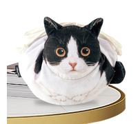 Cosmetic Bag for Cats - Makeup Bag, Funny Drawstring for Kittens | Polyester Travel Organizer 13.4x6.3 Inch, Toiletry Bag, Portable Cosmetic Holder, Coin Purse, Black and White Cat, refer to the