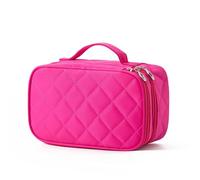 Cosmetic Bag High Capacity Cosmetic Bag Women Waterproof Double Layer Travel Organizer Makeup Bag Toiletry Pouch Multifunction Beauty Case for Daily Travel(Red)