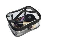 Cosmetic Bag Large Capacity Makeup Bag for Women Transparent PVC Double Layer Storage Wash Cosmetic Bag Waterproof Organizer Toiletry for Daily Travel(Transparent)