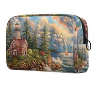 Cosmetic Bag Lighthouse Coast Landscape Travel Toiletry Bag Makeup Organizer Case for Women