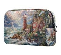 Cosmetic Bag Lighthouse Coast Landscape Travel Toiletry Bag Makeup Organizer Case for Women