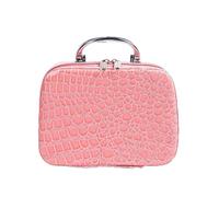 Cosmetic Bag Luxury PU Cosmetic Case for Woman Professional Makeup Bags Travel Organizer Case Beauty Necessary Make up Storage Beautician Box for Daily Travel(Pink M)