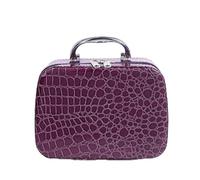 Cosmetic Bag Luxury PU Cosmetic Case for Woman Professional Makeup Bags Travel Organizer Case Beauty Necessary Make up Storage Beautician Box for Daily Travel(Purple M)