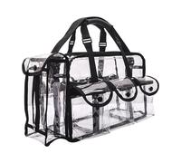 Cosmetic Bag Men's Women's Cosmetic Bag Transparent Waterproof Large-Capacity Lipstick Toiletries Skin Care Products Organizer Makeup Bag Suitable for Women and Girls(Black)