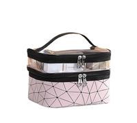Cosmetic Bag Multifunction Double Transparent Cosmetic Bag Women Make Up Case Big Capacity Travel Makeup Organizer Toiletry Beauty Storage for Daily Travel(1)
