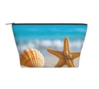 Cosmetic Bag Portable Makeup Bags Beach Seashells Starfishs Toiletry Bag Large Capacity Zipper Pouch Waterproof Toiletry Pouch Makeup Organizer Case for Women Men