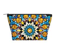 Cosmetic Bag Portable Makeup Bags Moroccan Color Pattern Toiletry Bag Large Capacity Zipper Pouch Waterproof Toiletry Pouch Makeup Organizer Case for Women Men