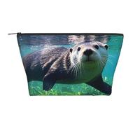 Cosmetic Bag Portable Makeup Bags Sea Otters Toiletry Bag Large Capacity Zipper Pouch Waterproof Toiletry Pouch Makeup Organizer Case for Women Men