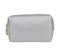 Cosmetic Bag, PU Hand-held Portable Square, Travel Home toiletries Bag, Women(Silver)