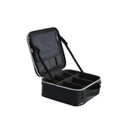 Cosmetic Bag PU Leather Cosmetic Bag for Women Multi-Functional Portable Travel Storage Makeup Case(Crocodile Black)