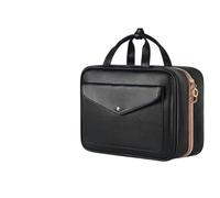 Cosmetic Bag PU Leather Makeup Bag Large Capacity Travel Tote Waterproof Cosmetic Bag Toiletries Storage Bags Ladies Beauty Bag Organizer for Daily Travel(Black)