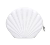 Cosmetic Bag Shell Design Zipper Closure Purse Case | Extra-Wide Opening Silicone Zipper Pouch for Women Girls Vanity Toiletry Cards Jewelry Mirror Storage
