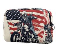 Cosmetic Bag Skull Motorcycle Travel Toiletry Bag Makeup Organizer Case for Women