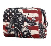 Cosmetic Bag Skull Motorcycle Travel Toiletry Bag Makeup Organizer Case for Women