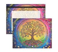 Cosmetic Bag Sturdy 3 Hole Punch for 3 Rings Binder 2 Pack Teacher Back to School The Tree Colorful