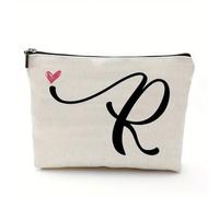 Cosmetic Bag Stylish Letter Pattern Makeup Storage Bag Zipper Closure Travel Makeup Organizer for Women Mom Friends