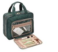 Cosmetic Bag Toiletries Cosmetics Storage Bag for Women Travel Organize Bag Multifunction Waterproof Folded Portable Large Hanging Makeup Bag for Daily Travel(Green)