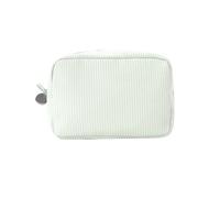 Cosmetic Bag, Travel Cosmetic Bag, Striped Contrasting Design, Portable Storage, Suitable for Men and Women(Light Green)