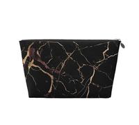 Cosmetic Bag Travel Makeup Bag for Women Large Make Up Black Gold Marble Organizer Toiletry Bags Zipper Pouch Purse
