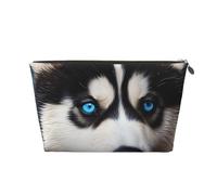 Cosmetic Bag Travel Makeup Bag for Women Large Make Up Blue Eyed Husky Organizer Toiletry Bags Zipper Pouch Purse