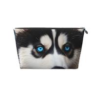 Cosmetic Bag Travel Makeup Bag for Women Large Make Up Blue Eyed Husky Organizer Toiletry Bags Zipper Pouch Purse