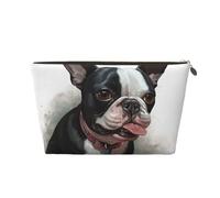 Cosmetic Bag Travel Makeup Bag for Women Large Make Up Boston Terrier Organizer Toiletry Bags Zipper Pouch Purse
