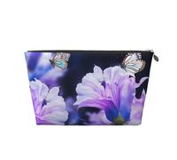 Cosmetic Bag Travel Makeup Bag for Women Large Make Up Campanula Butterflies Organizer Toiletry Bags Zipper Pouch Purse
