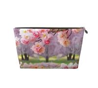 Cosmetic Bag Travel Makeup Bag for Women Large Make Up Cherry Blossom and Tulips Organizer Toiletry Bags Zipper Pouch Purse