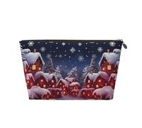 Cosmetic Bag Travel Makeup Bag for Women Large Make Up Christmas Background Organizer Toiletry Bags Zipper Pouch Purse