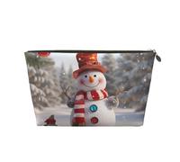 Cosmetic Bag Travel Makeup Bag for Women Large Make Up Christmas Snowman Organizer Toiletry Bags Zipper Pouch Purse
