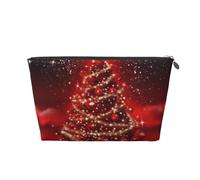 Cosmetic Bag Travel Makeup Bag for Women Large Make Up Christmas Tree Red Organizer Toiletry Bags Zipper Pouch Purse