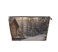 Cosmetic Bag Travel Makeup Bag for Women Large Make Up Christmas Wood Organizer Toiletry Bags Zipper Pouch Purse