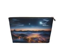 Cosmetic Bag Travel Makeup Bag for Women Large Make Up Cities Night View Organizer Toiletry Bags Zipper Pouch Purse