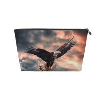 Cosmetic Bag Travel Makeup Bag for Women Large Make Up Eagle Flies Bravely Organizer Toiletry Bags Zipper Pouch Purse