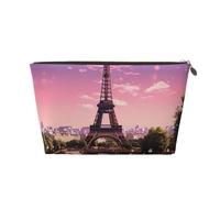 Cosmetic Bag Travel Makeup Bag for Women Large Make Up Pink Paris Organizer Toiletry Bags Zipper Pouch Purse