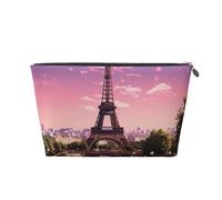 Cosmetic Bag Travel Makeup Bag for Women Large Make Up Pink Paris Organizer Toiletry Bags Zipper Pouch Purse