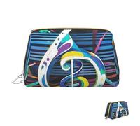 Cosmetic Bag Travel Makeup Bag Waterproof Toiletry Pouch Portable Wide Open Pouch Abstract Music Themed Makeup Organizer Case Large Capacity Zipper Pouch Toiletry Bag for Women