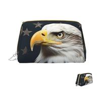 Cosmetic Bag Travel Makeup Bag Waterproof Toiletry Pouch Portable Wide Open Pouch American Bald Eagle Makeup Organizer Case Large Capacity Zipper Pouch Toiletry Bag for Women