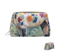 Cosmetic Bag Travel Makeup Bag Waterproof Toiletry Pouch Portable Wide Open Pouch Animals Embroidery Paintings Horses Makeup Organizer Case Large Capacity Zipper Pouch Toiletry Bag for Women