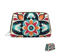 Cosmetic Bag Travel Makeup Bag Waterproof Toiletry Pouch Portable Wide Open Pouch Arabic Indian Checked Pattern Makeup Organizer Case Large Capacity Zipper Pouch Toiletry Bag for Women
