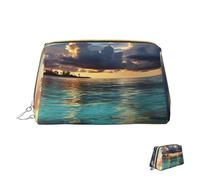 Cosmetic Bag Travel Makeup Bag Waterproof Toiletry Pouch Portable Wide Open Pouch Beautiful View of The sea Makeup Organizer Case Large Capacity Zipper Pouch Toiletry Bag for Women
