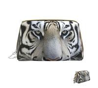 Cosmetic Bag Travel Makeup Bag Waterproof Toiletry Pouch Portable Wide Open Pouch Black and White Tiger Makeup Organizer Case Large Capacity Zipper Pouch Toiletry Bag for Women